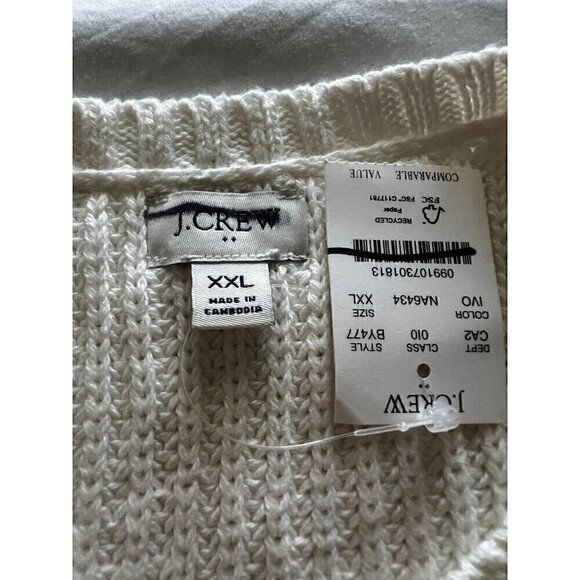 J.Crew Factory Women's Sweater Vest Ivory Size XXL - Picture 5 of 9